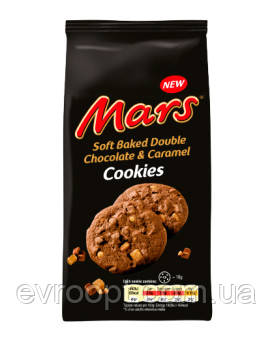 Печиво Марс шоколадне з шоколадною крихтою та карамеллю Mars Soft Baked Double Chocolate & Caramel Cookies,162