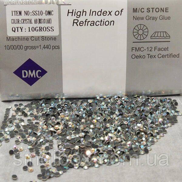 SS10 Термоклейні стрази дмс (DMC Китай) Col: CRYSTAL AB, фото 1