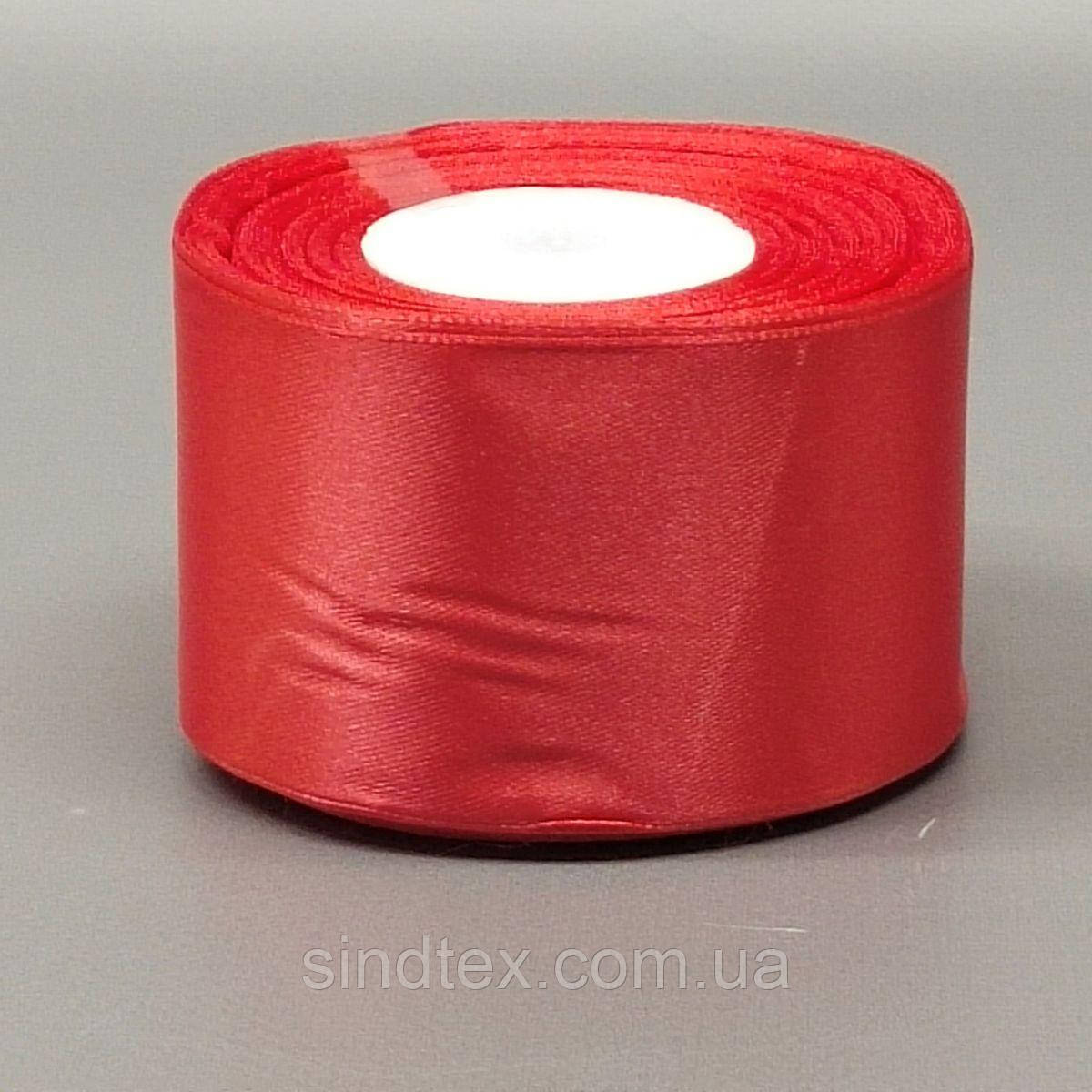 Малинова стрічка атласна 5см (23м) Sindtex (АЛ5-181)