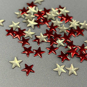 10 г - Металострази термоклейові, зірка 8 мм - червоний