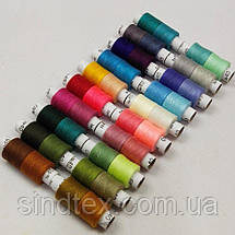 Набір ниток Sindtex-013 40/2 100% поліестер 180м (уп 20шт на 40 кольорів), фото 2