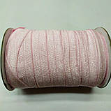 А-004 Трикотажна окантовочна бейка з блиском 1,5 см - рожевий, фото 3
