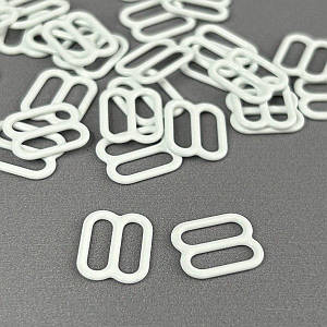 10 шт. - Білий 1 см регулятор (МЕТАЛ) для бретелей бюстгальтера (вісімка)