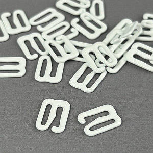 10 шт. - Білий регулятор 1 см (метал) для ремінців бюстгальтера (застібка)