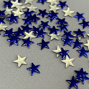 10г - Металострази термоклейові, зірка 8 мм - синій індиго
