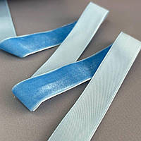 Оксамитова стрічка декоративна 2 см 46м - блакитний