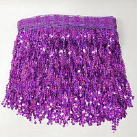 Бахрома з паєтками 25смх5м для танців, фіолетовий з переливом