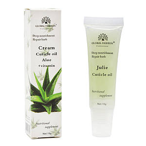 Зволожувальний крем для кутикули Global Fashion Алое, 15 гр