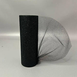 Фатін у рулоні з розпиленням-14 см, моток 9 м - чорний