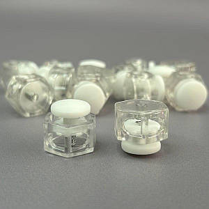 Фіксатор бочонок для шнура пластиковий 17 мм, прозорий білий