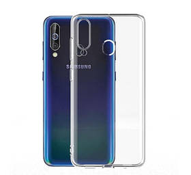 Силіконовий чохол для Samsung Galaxy A60 - Прозорий (із заглушками)