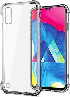 Силіконовий чохол для Samsung Galaxy A10- Прозорий (посилені кути)