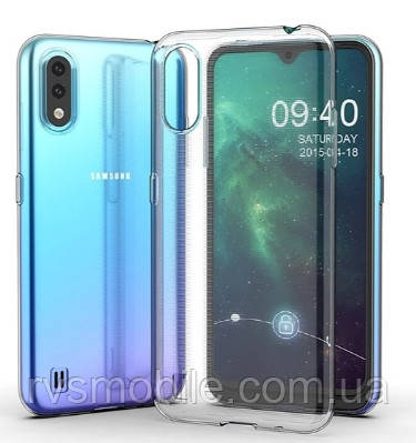 Силіконовий чохол для Samsung Galaxy A01 - Прозорий (із заглушками)