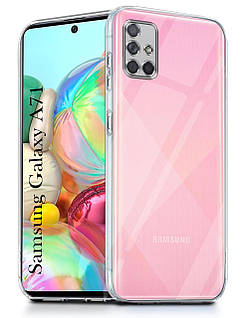 Силіконовий чохол для Samsung Galaxy A71 - Прозорий (із заглушками)