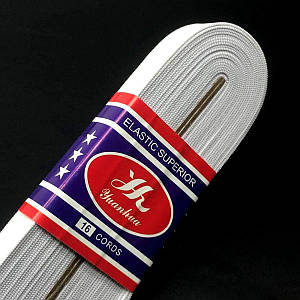 Широка китайська резинка для одягу 2см х 8,5м Біла