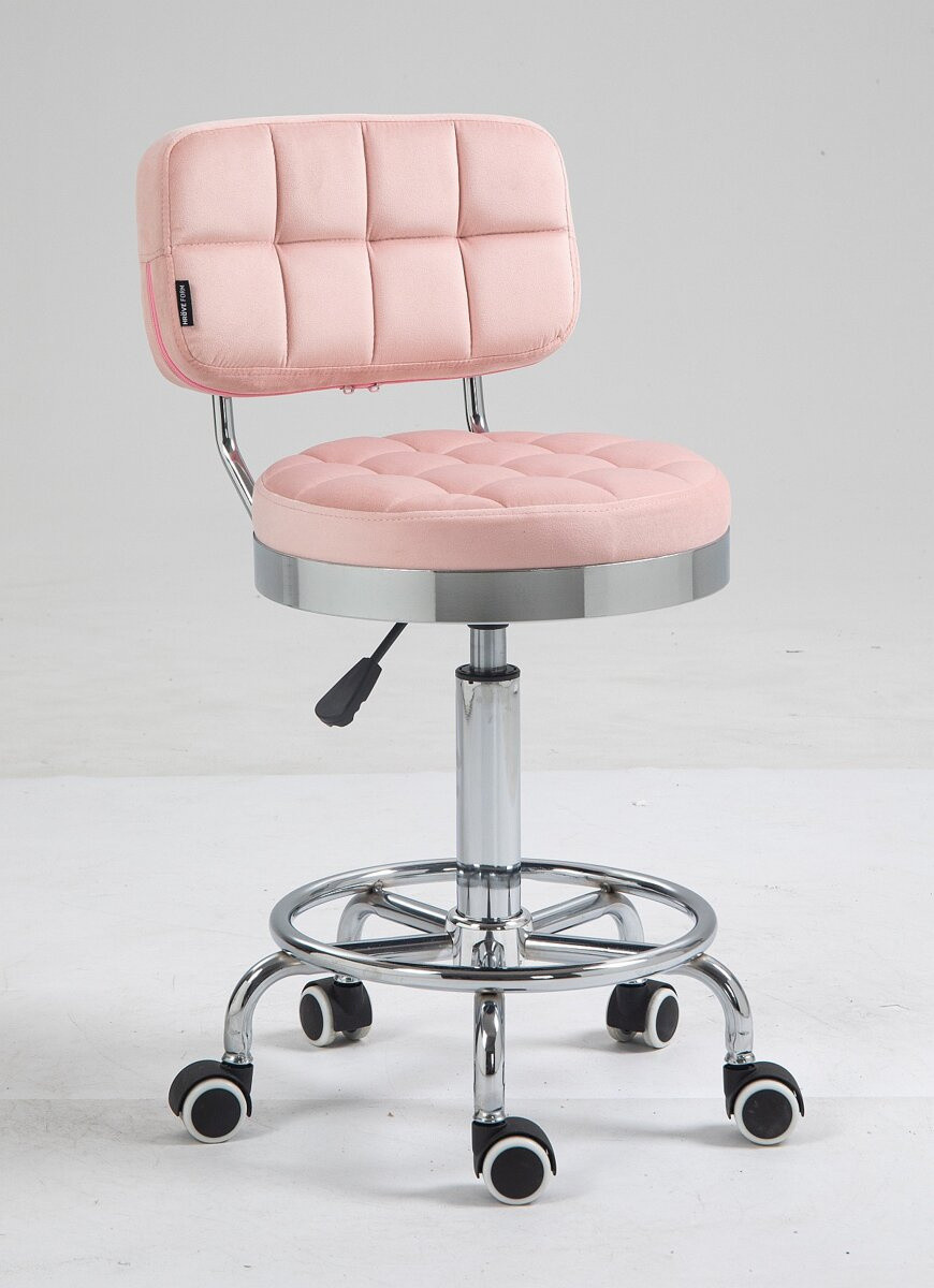 Перукарське крісло на пневматиці Hrove Form HR636 пудровий велюр