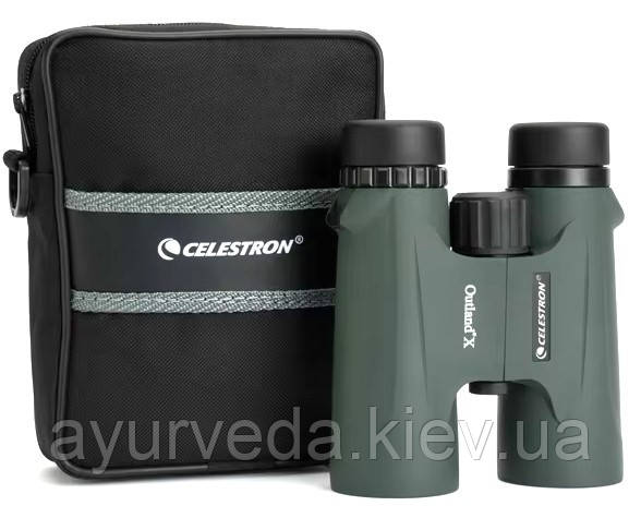 Бінокль Celestron Outland X 8x42 Green, призми BaK-4, водонепроникний IPX4, захищений від запотівання, азот