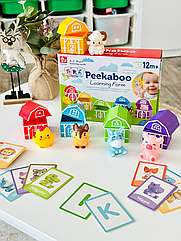 Розвиваюча гра Сортер Монтессорі сортуй по кольорам з будиночками SQ 22003-1 Пальчиковий театр Тваринки