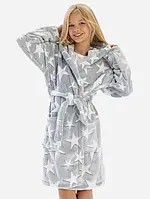 Дитячий махровий халат для дівчинки Minoti 20pj51 41571JNR 92-98 см Сірий (5063025375176)