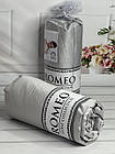 Сатинова простирадло на гумці + 2 наволочки 50*70 180*200 Тм Romeo Home колір сірий