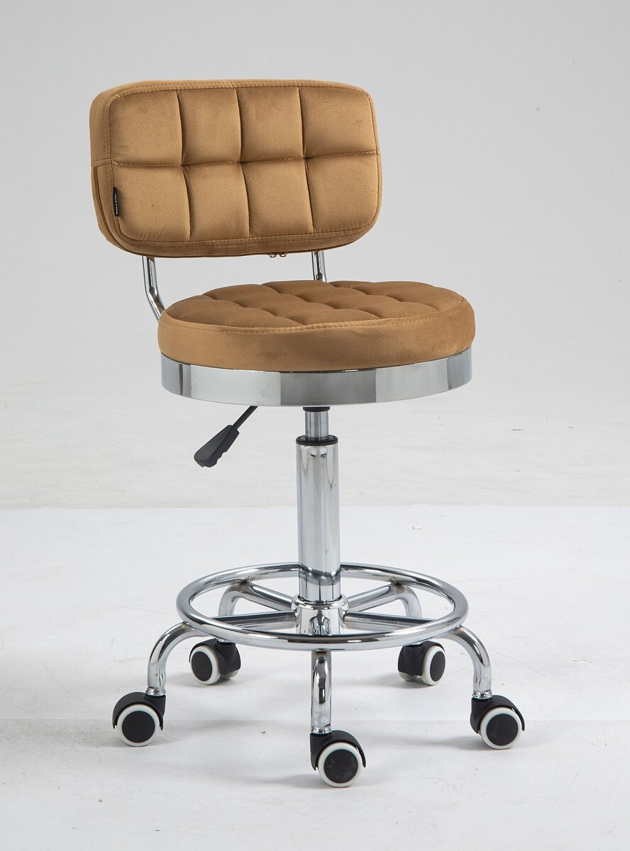 Перукарське крісло майстра на пневматиці Bazkar HR636K карамель велюр