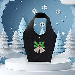 Сумка упаковка подарункова Betty Pretty з сукна сіра HOBOGRYHN