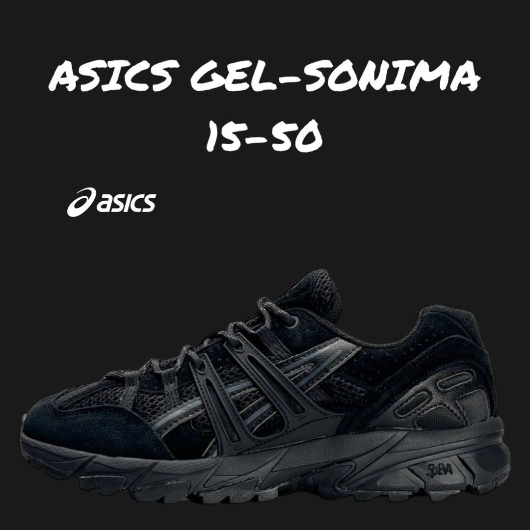 Чоловічі кросівки ASICS Gel-Sonoma 15-50 Black, чоловічі кеди Асікс текстиль шкіра замша чорні. 41