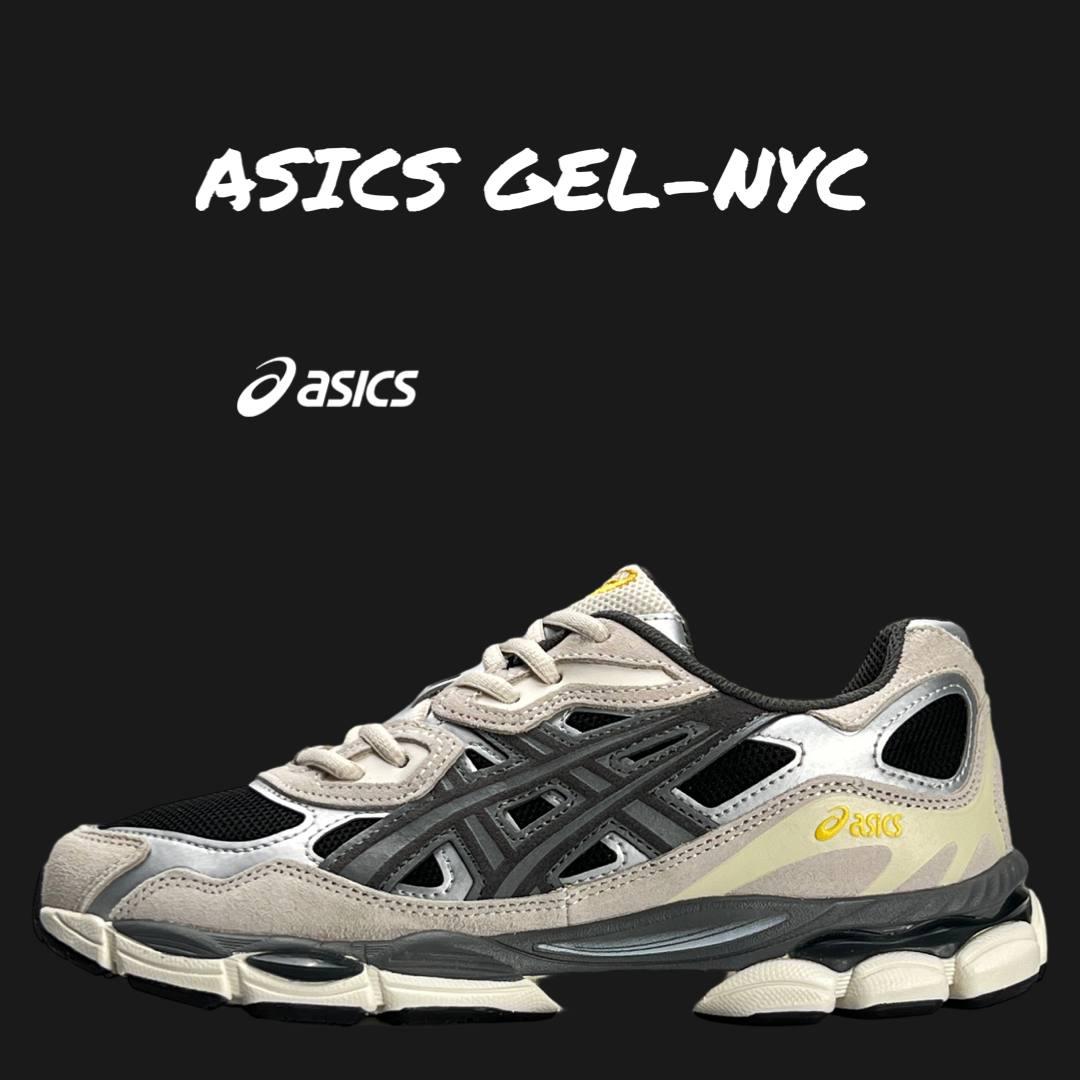 Чоловічі кросівки ASICS Gel-NYC Black Grey Beige, чоловічі кеди Асикс текстиль шкіра замша. 41