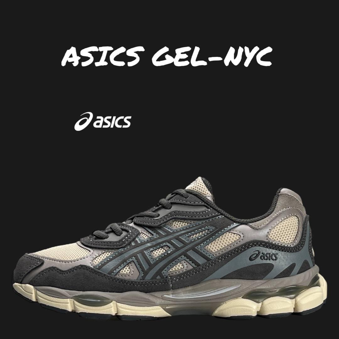 Чоловічі кросівки ASICS Gel-NYC Beige Grey Brown, чоловічі кеди Асікс текстиль шкіра замша. 41