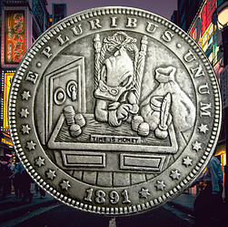 Сувенір монета 1 долар США 1891г Банк "Час це гроші". Hobo Coin American