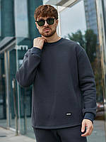 Спортивний чоловічий костюм на флісі гарний світшот і штани трендовий базовий легкий зручний утеплений