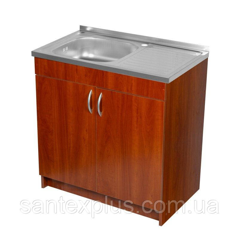 Тумба з мийкою 80х50 (0,8 мм) ліва Яблуня для кухні із сифоном, фото 1