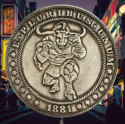 Сувенір монета долар США Банк 1921г "Бойова тварина ММА". Hobo Coin American Morgan