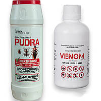 Комплект от блох для 2-комнатной квартиры Venom суспензия + пудра Pudra