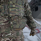 Бронезахист для військових Сумка-напашник M з балістичним пакетом 2 клас захисту PE Kiborg GU Сordura Мультикам, фото 11