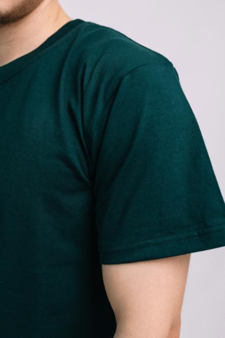 Футболка універсальна БАТАЛ однотонна вільного силуету 3XL 4XL 5XL 6XL 100% бавовна ТЕМНО-ЗЕЛЕНИЙ