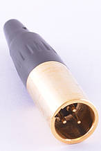 Штекер "тато" mini xlr 3P, на кабель, золочене (GT3-1402-3P-G) Global Tone