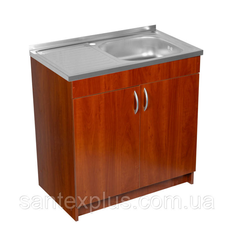 Тумба з мийкою 80х50 (0,8 мм) права Яблуня для кухні з сифоном