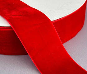 Стрічка оксамитова червона  4 см 23м