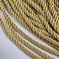 Шнур вітой парчовий 5 мм(колір золото)
