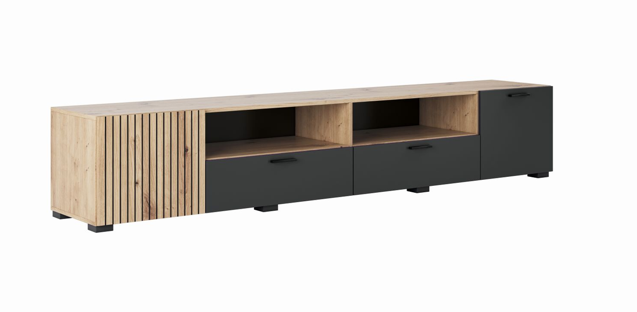 ТВ-тумба 2.3 у вітальню, спальню Зара дуб артизан/антрацит Світ Меблів, фото 1