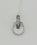 Підвіска "Два колечка" зі срібла з куб.цирконієм, фото 2