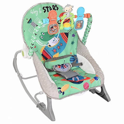 Шезлонг з вібрацією музикою для новонароджених Заколисуючий центр на батарейках Дитяча гойдалка з брязкальцями