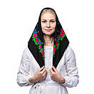 Японська вовняна хустка 75х75см Чорна, фото 2