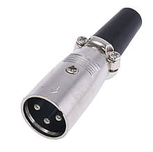 Штекер "тато" XLR 3P, на кабель, сріблястий (AL1215-Bochen)