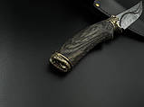 Ніж ручної роботи для полювання та риболовлі туристичний «Кобра #20» зі шкіряними піхвами 95х18/58 HRC., фото 5