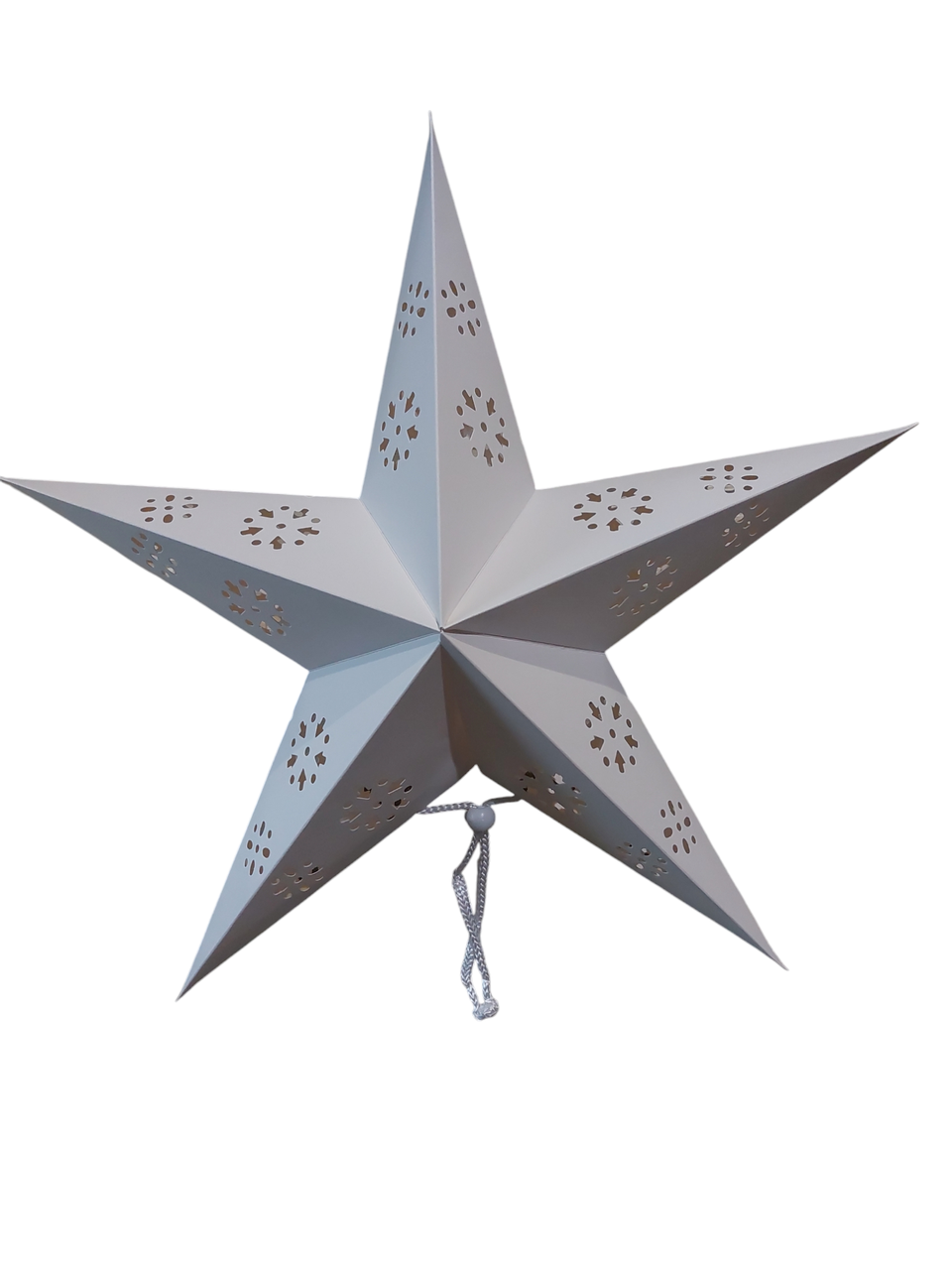 Картонна зірка об`ємна декоративна 45 см білий, фото 1