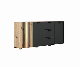 Тумба 3Д3Ш у вітальню, передпокій, дитячу з ДСП Зара дуб артизан/антрацит Світ Меблів