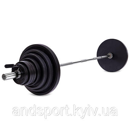 Штанга пряма зі сталевими дисками Zelart TA-7232 довжина-2,18м 50мм 140кг Код TA-7232, фото 1