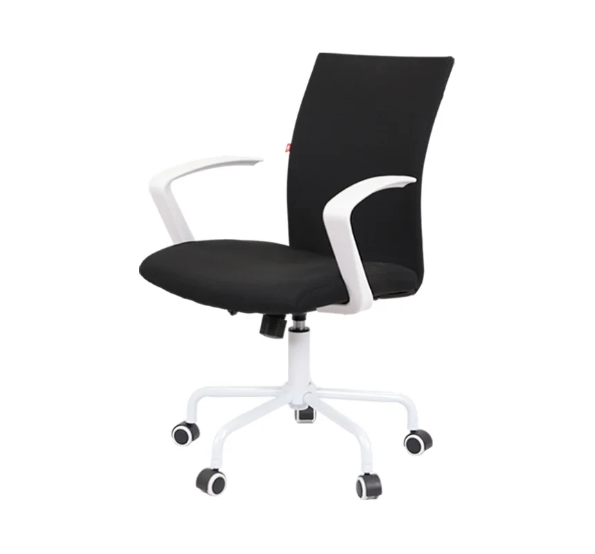 Офісне крісло АКЛАС Арсі чорне сидіння з білим пластиком каркасом на колесиках, фото 1